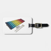 Xylophone cartoon illustratie bagagelabel (Voorkant horizontaal)