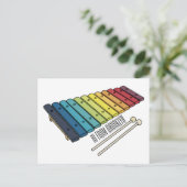 Xylophone cartoon illustratie briefkaart (Staand voorkant)