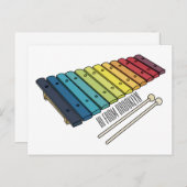 Xylophone cartoon illustratie briefkaart (Voorkant / Achterkant)