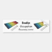 Xylophone cartoon illustratie bumpersticker (Voorkant)