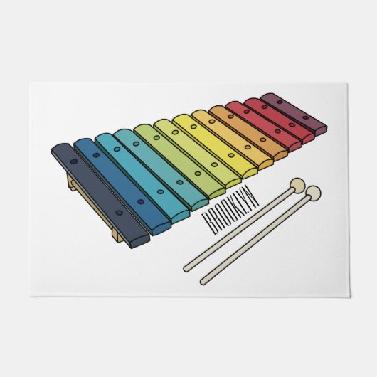 Xylophone cartoon illustratie deurmat (Voorkant)