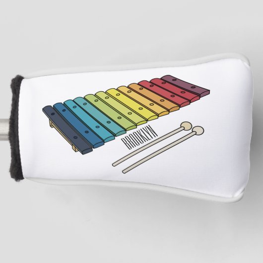 Xylophone cartoon illustratie golfheadcover (Voorkant)