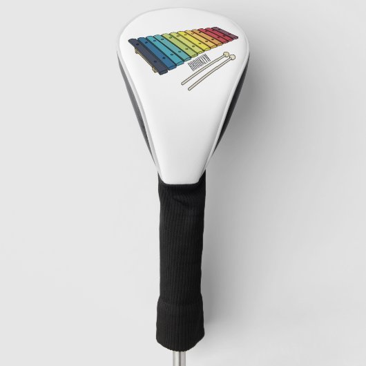 Xylophone cartoon illustratie golfheadcover (Voorkant)