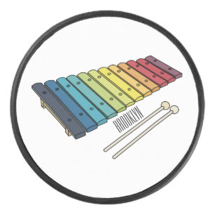 Xylophone cartoon illustratie hockey puck