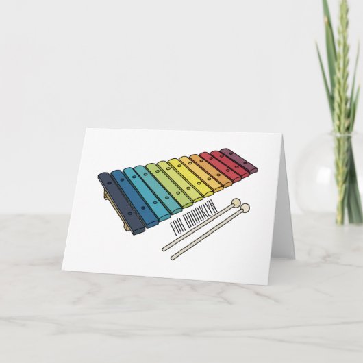 Xylophone cartoon illustratie kaart (Voorkant)