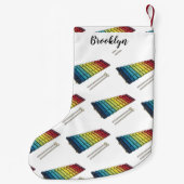 Xylophone cartoon illustratie kleine kerstsok (Achterkant)