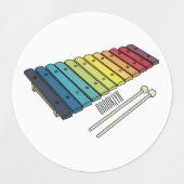 Xylophone cartoon illustratie labels (Design 1)