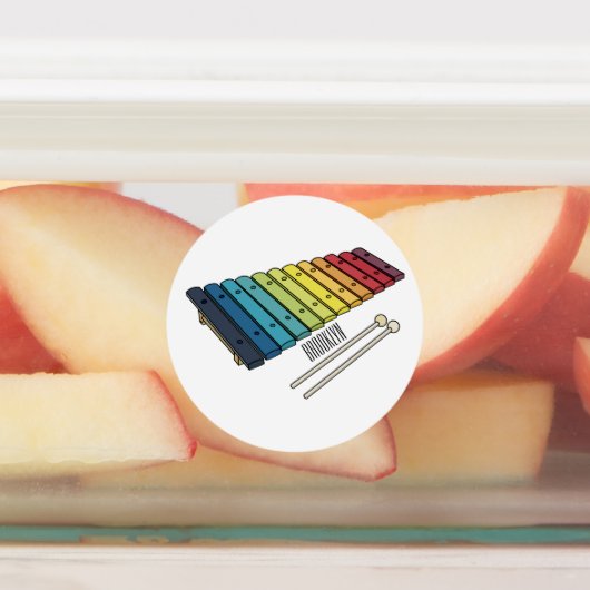 Xylophone cartoon illustratie labels (Aangebracht)