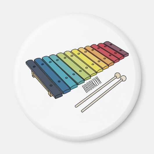 Xylophone cartoon illustratie magneet (Voorkant)