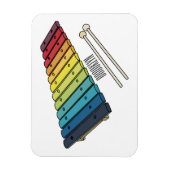 Xylophone cartoon illustratie magneet (Verticaal)