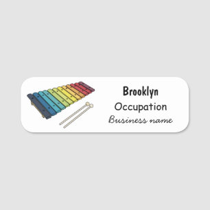 Xylophone cartoon illustratie naamplaatje