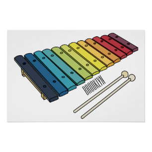 Xylophone cartoon illustratie perfect poster
