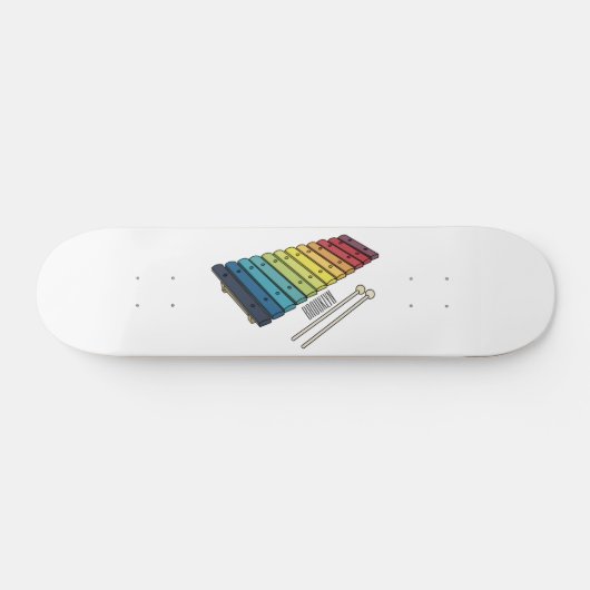 Xylophone cartoon illustratie persoonlijk skateboard (Horizontaal)