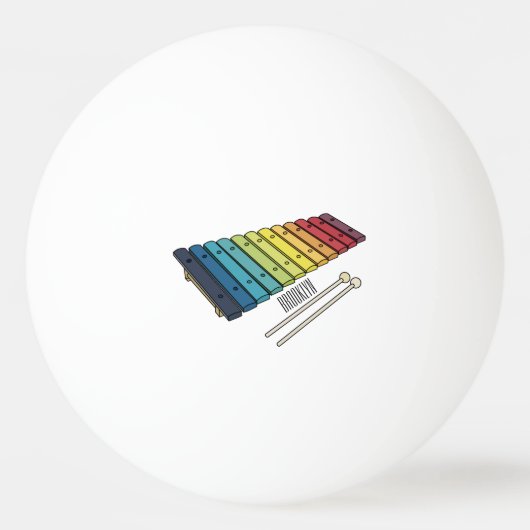 Xylophone cartoon illustratie pingpongbal (Voorkant)