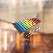 Xylophone cartoon illustratie raamsticker (Vel 2)