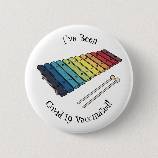 Xylophone cartoon illustratie ronde button 5,7 cm (Voorkant)