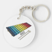 Xylophone cartoon illustratie sleutelhanger (Achterkant)