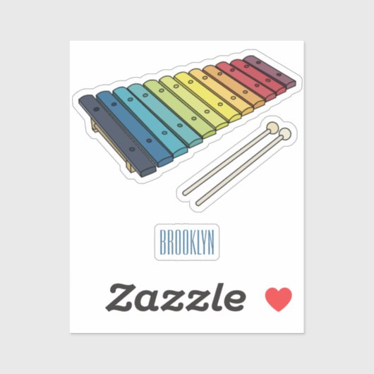 Xylophone cartoon illustratie sticker (Vel)