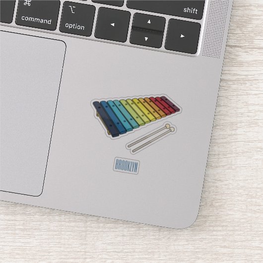 Xylophone cartoon illustratie sticker (Detail)