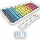 Xylophone cartoon illustratie sticker (Voorkant)