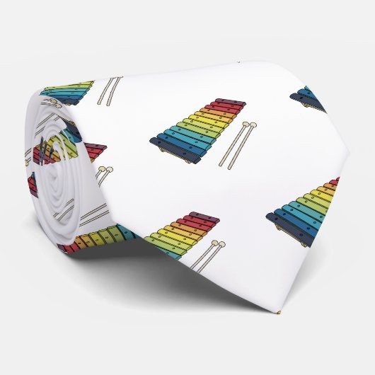 Xylophone cartoon illustratie stropdas (Opgerold)