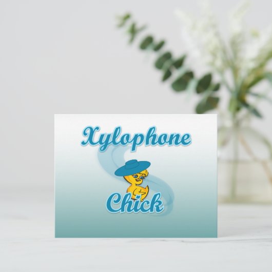 Xylophone Chick #3 Briefkaart (Staand voorkant)