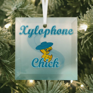 Xylophone Chick #3 Glas Ornament