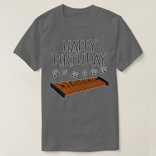 Xylophone Gelukkige Verjaardag Percussie Leraar Pe T-shirt (Design voorkant)