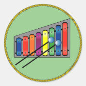 Xylophone, kleurrijk ontwerp ronde sticker (Voorkant)