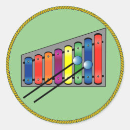 Xylophone, kleurrijk ontwerp ronde sticker