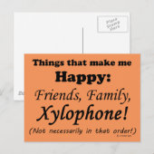 Xylophone maakt me gelukkig briefkaart (Voorkant / Achterkant)