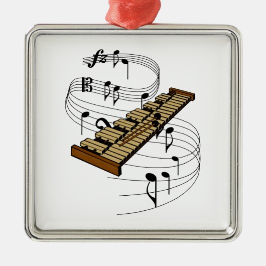 Xylophone Metalen Ornament (Voorkant)