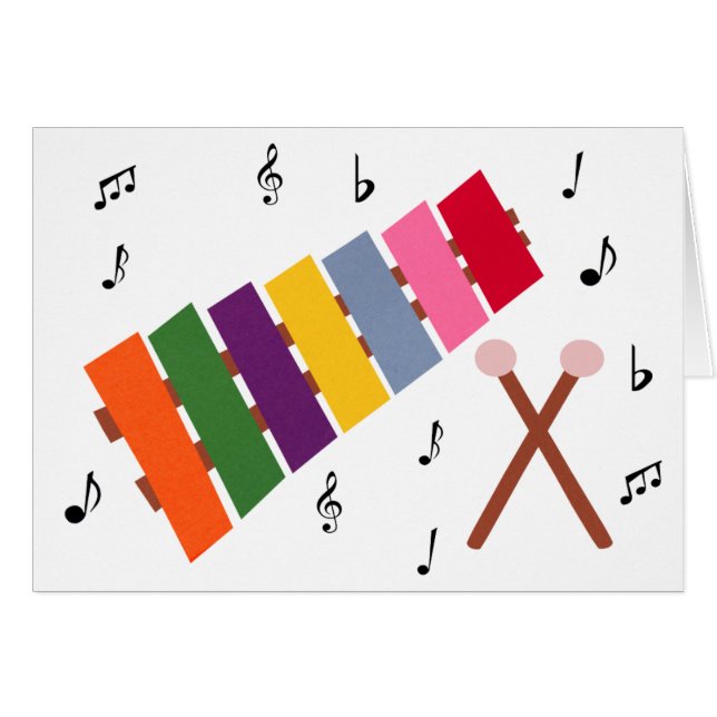 Xylophone Multicolored Musical Instrument Cartoon (Voorkant Horizontaal)
