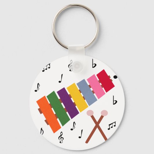 Xylophone Multicolored Musical Instrument Cartoon Sleutelhanger (Voorkant)