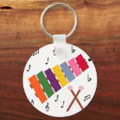 Xylophone Multicolored Musical Instrument Cartoon Sleutelhanger (Voorkant)