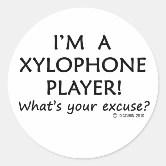 Xylophone Player-excuus Ronde Sticker (Voorkant)