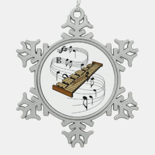 Xylophone Tin Sneeuwvlok Ornament