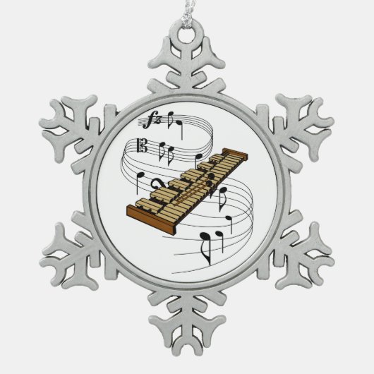 Xylophone Tin Sneeuwvlok Ornament (Voorkant)
