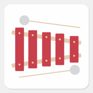 Xylophone Vierkante Sticker