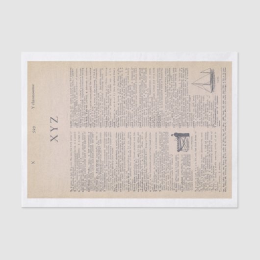  XYZ woordenboek pagina uit het boek Tissuepapier (Voorkant)