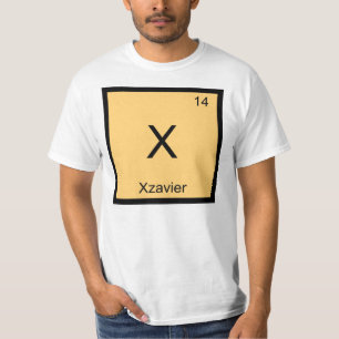 Xzavier naam scheikunde element periodiek systeem t-shirt