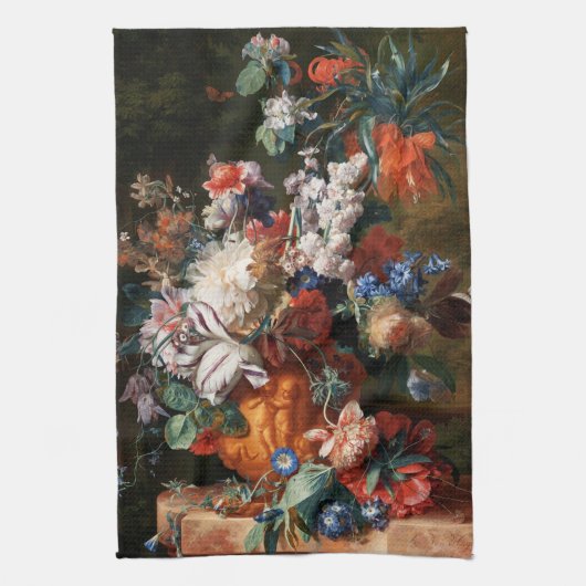 Xzendor7 Bouquet van Flowers door Jan van Huysum Theedoek (Verticaal)