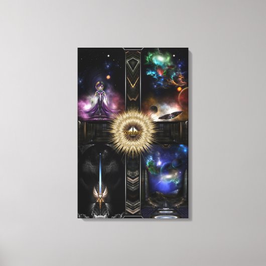 Xzendor7 Quadology of Fractal Fantasy Art Canvas Afdruk (Voorkant)