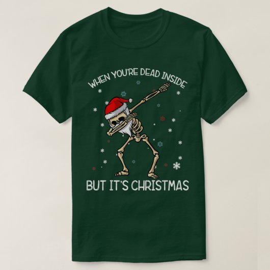 Y04q Skeleton Dabbing Merry Xmas kerstfeestdag T-shirt (Design voorkant)