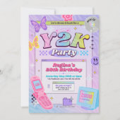 Y2K 2000's Thema Verjaardag Uitnodiging (Voorkant)