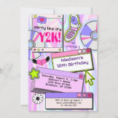 Y2K 2000's Thema Verjaardagsfeest Kaart (Voorkant)