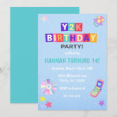 Y2K 2000's Trendy Birthday Party Invitation Kaart (Voorkant / Achterkant)