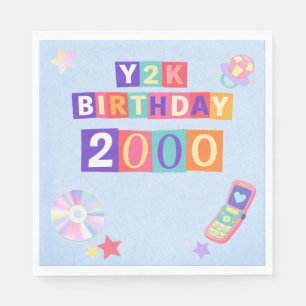 Y2K 2000's Trendy Verjaardagsfeest Servet
