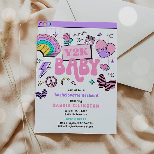 Y2K 90's Bachelorette Party Weekend Itinerary Kaart