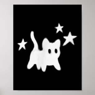 Y2K 90S Scary Tomcat Cat Is Bang Onder Starry Poster